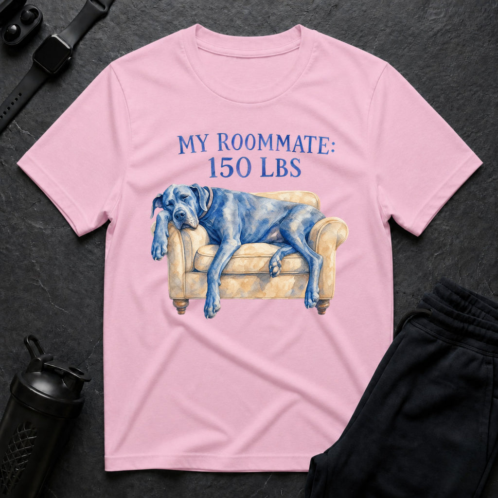 Blue Dane Watercolor - Light Pink