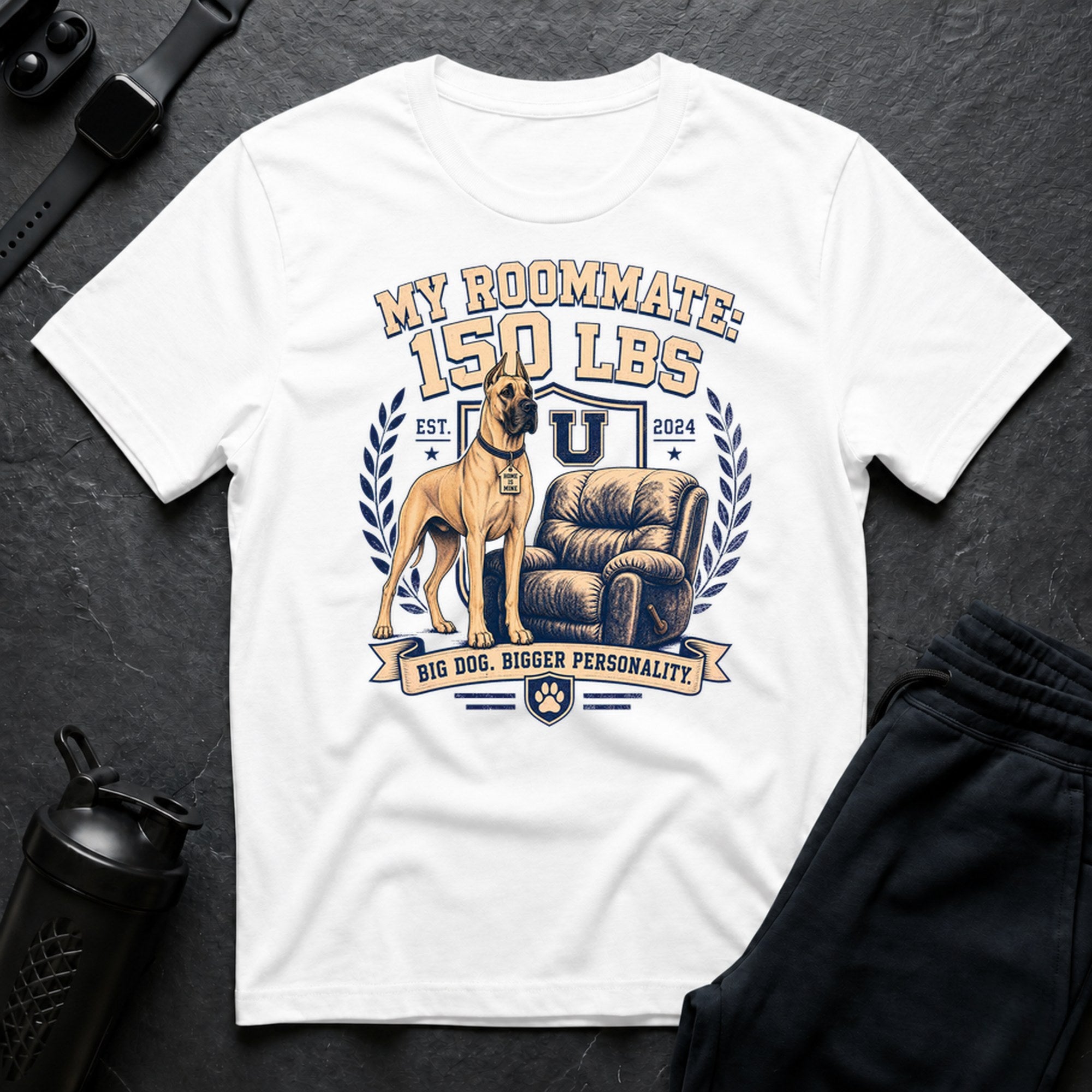 Fawn Great Dane Badge - White