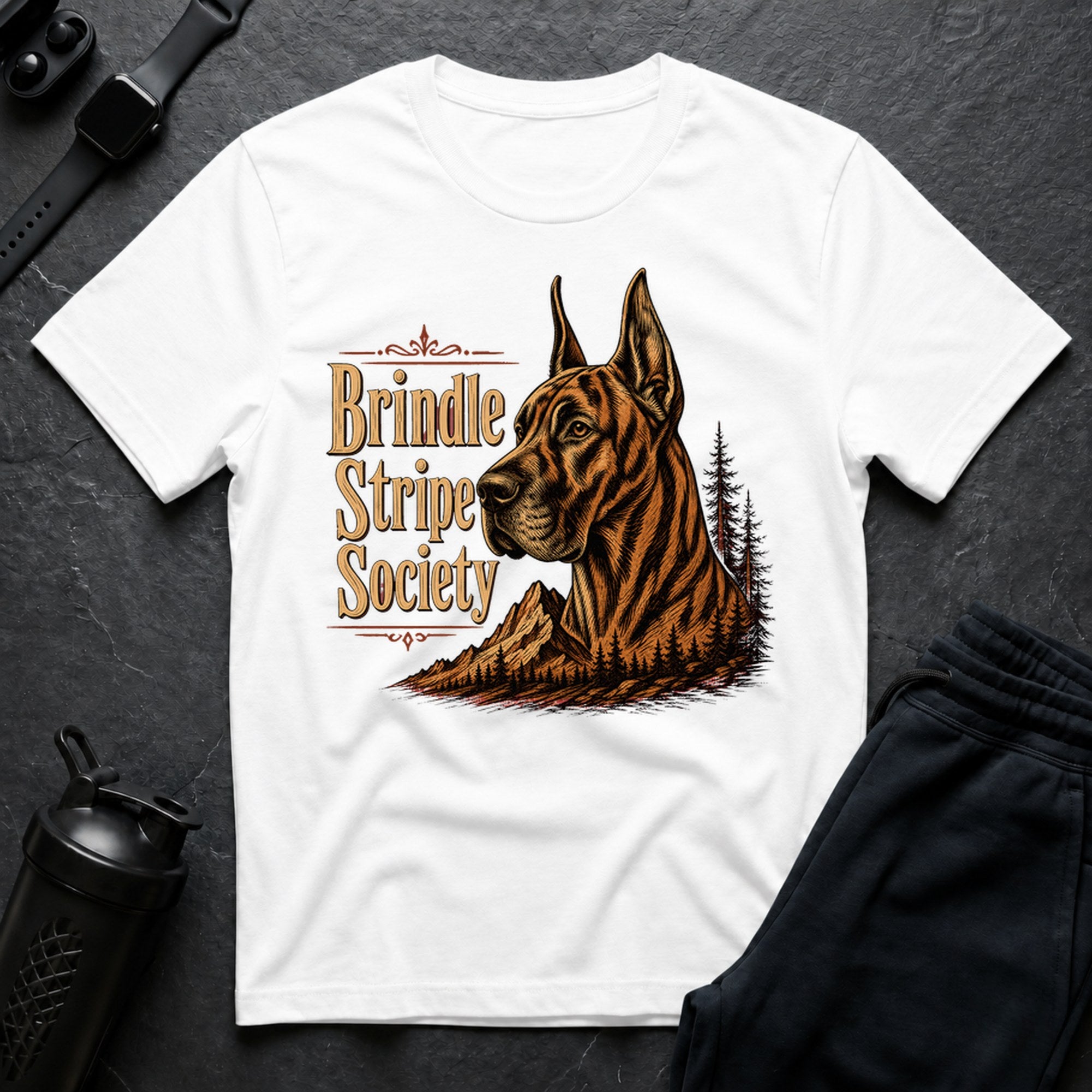 Brindle Stripe Society - White