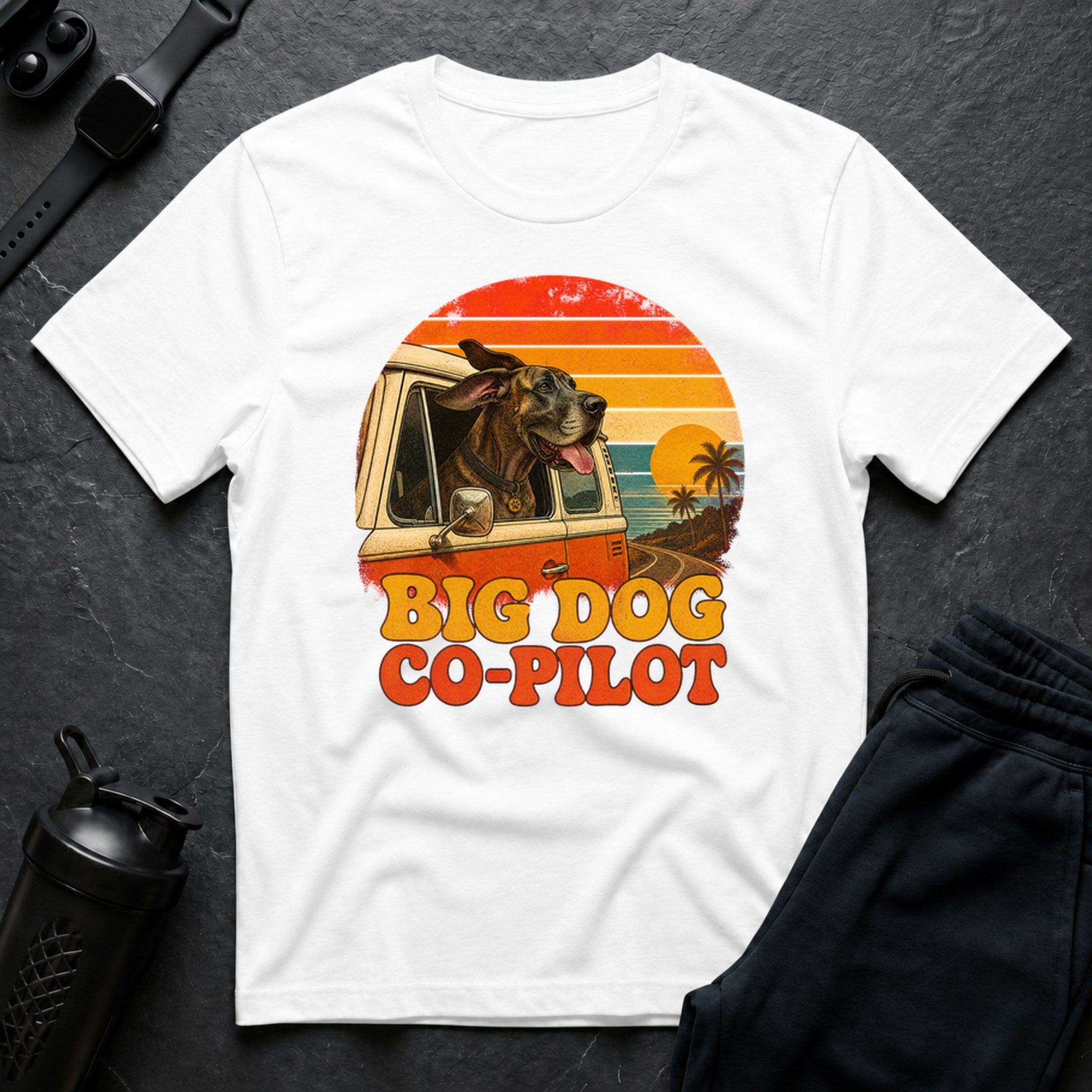 Brindle Dane Sunset - White