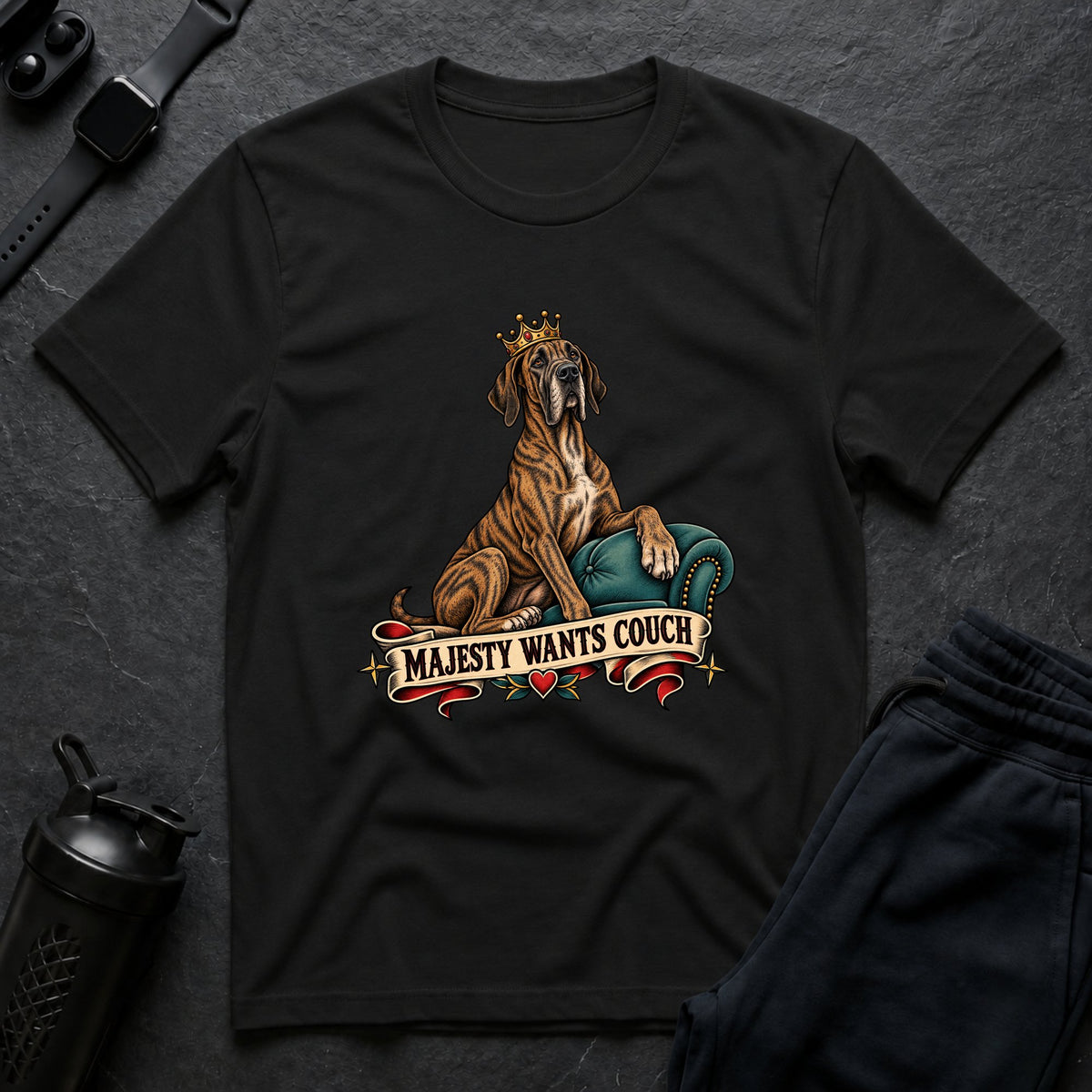 Majesty Wants Couch – Great Dane T-Shirt