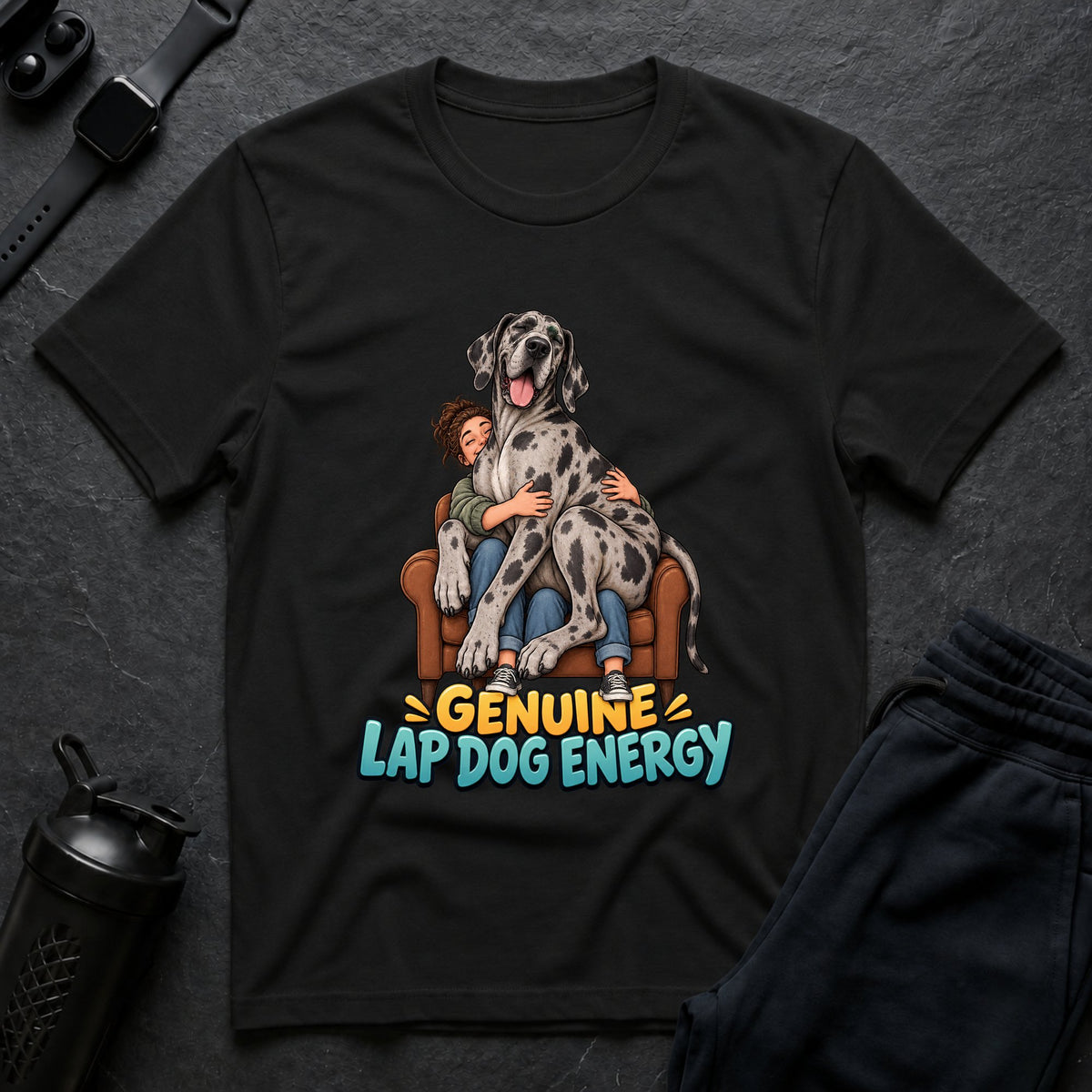 Genuine Lapdog Energy – Great Dane T-Shirt