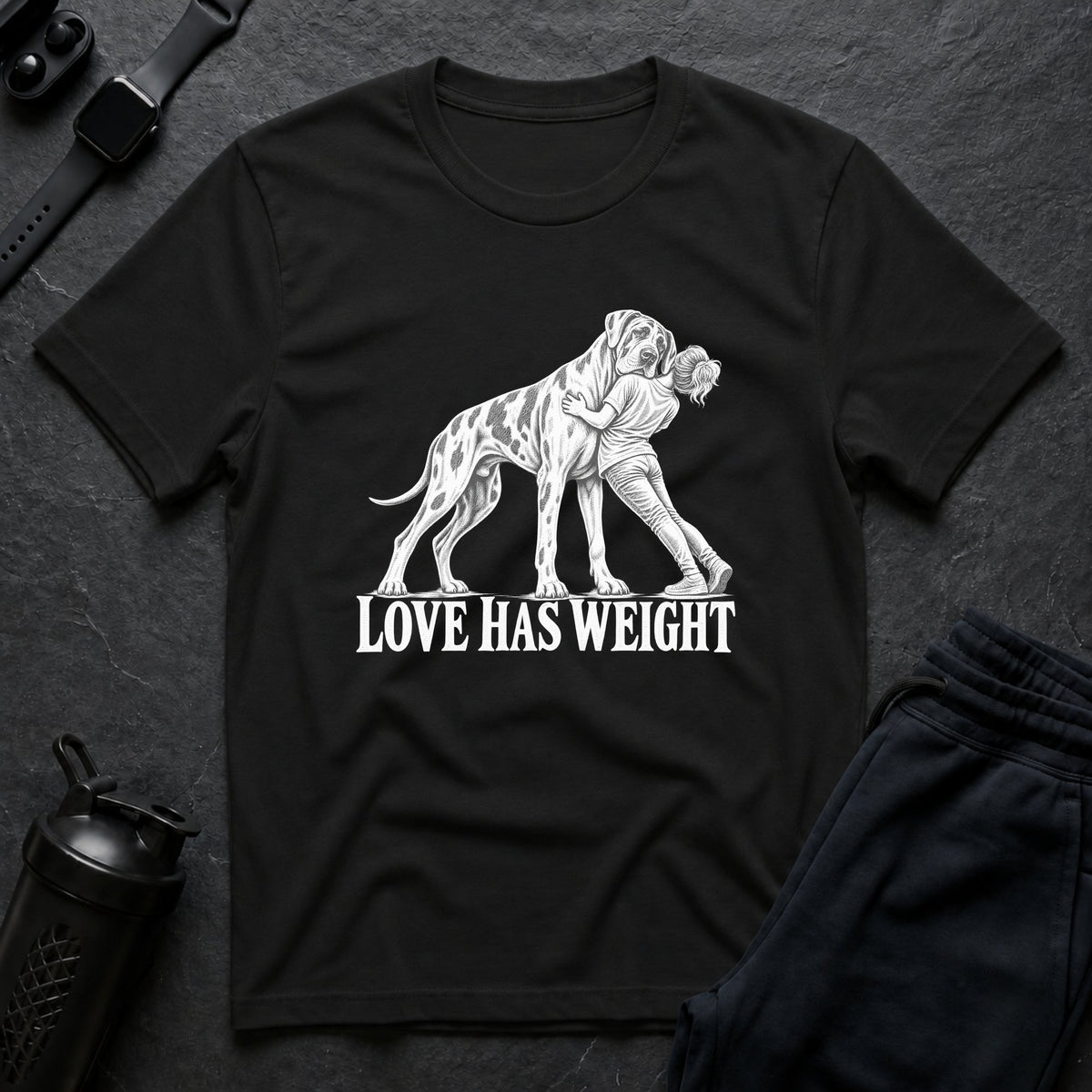 Love Has Weight – Great Dane T-Shirt design