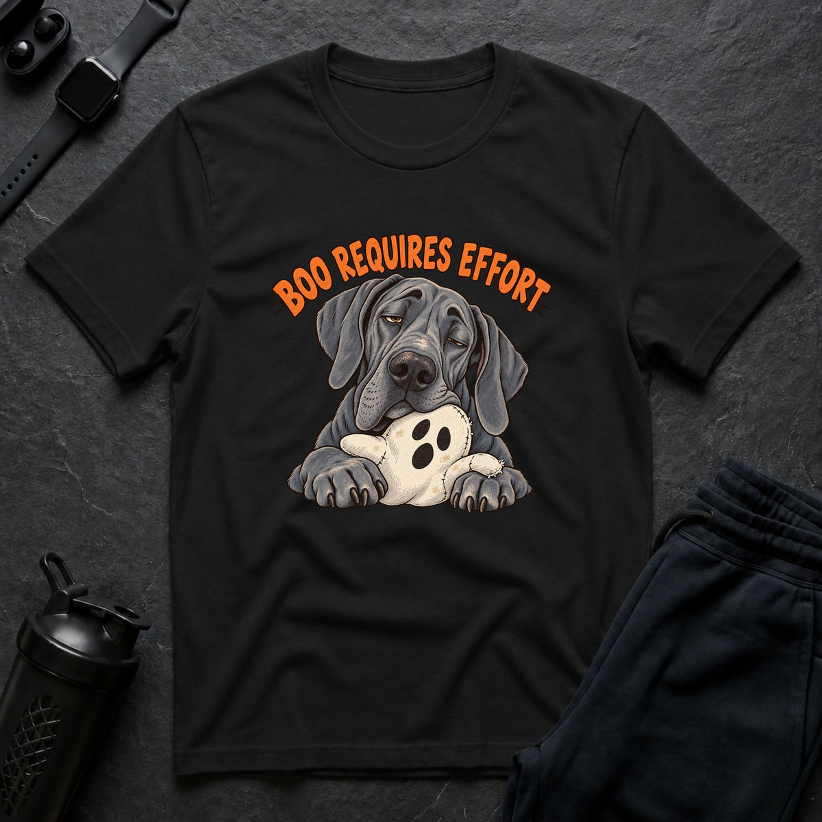 Boo Requires Effort – Great Dane T-Shirt design