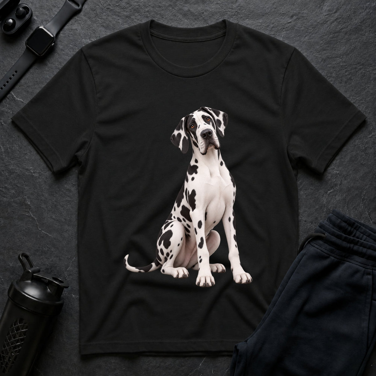 Harlequin Dane Portrait – T-Shirt