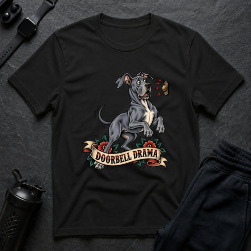 Doorbell Surprise – Great Dane T-Shirt