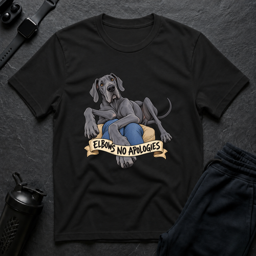 Elbows No Apologies – Great Dane T-Shirt