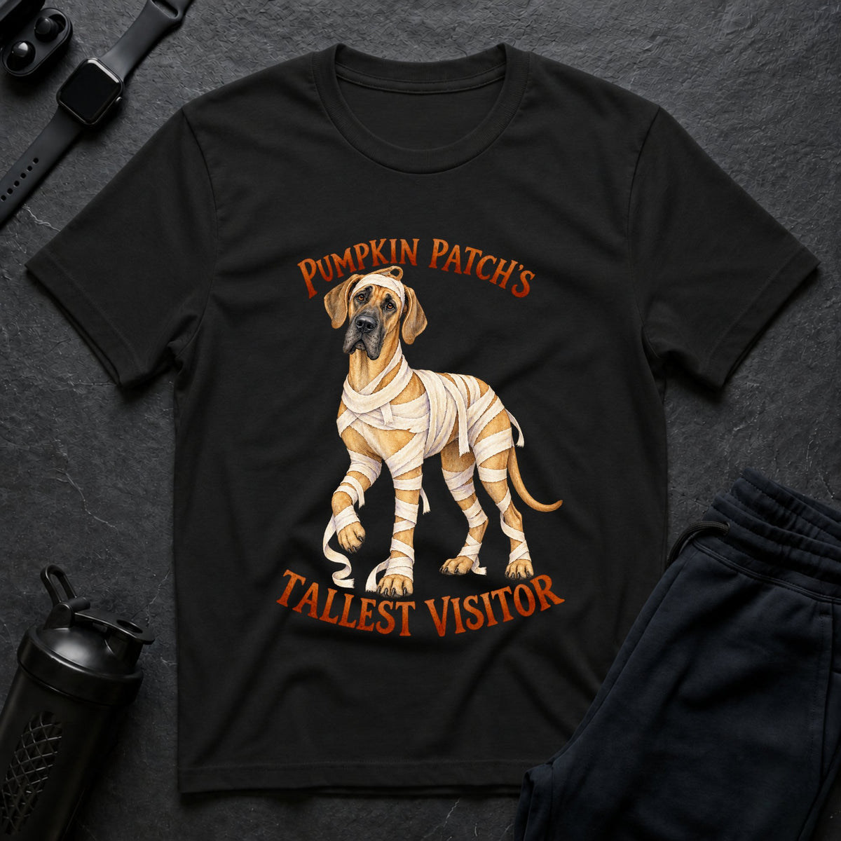 Pumpkin Pup Mummy – Great Dane T-Shirt