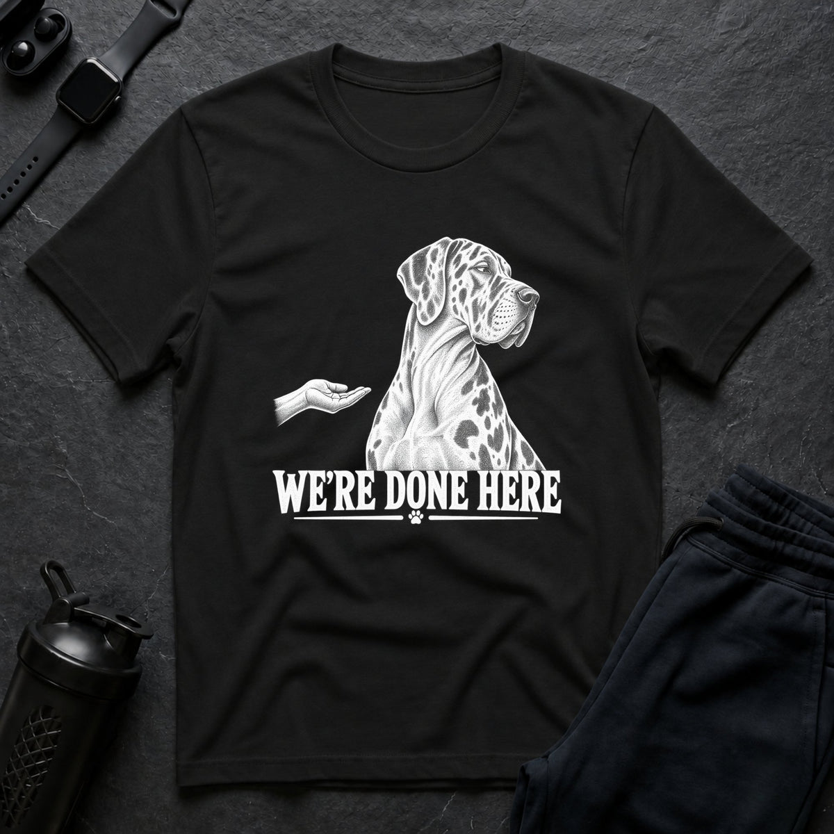 We're Done Here – Great Dane T-Shirt design