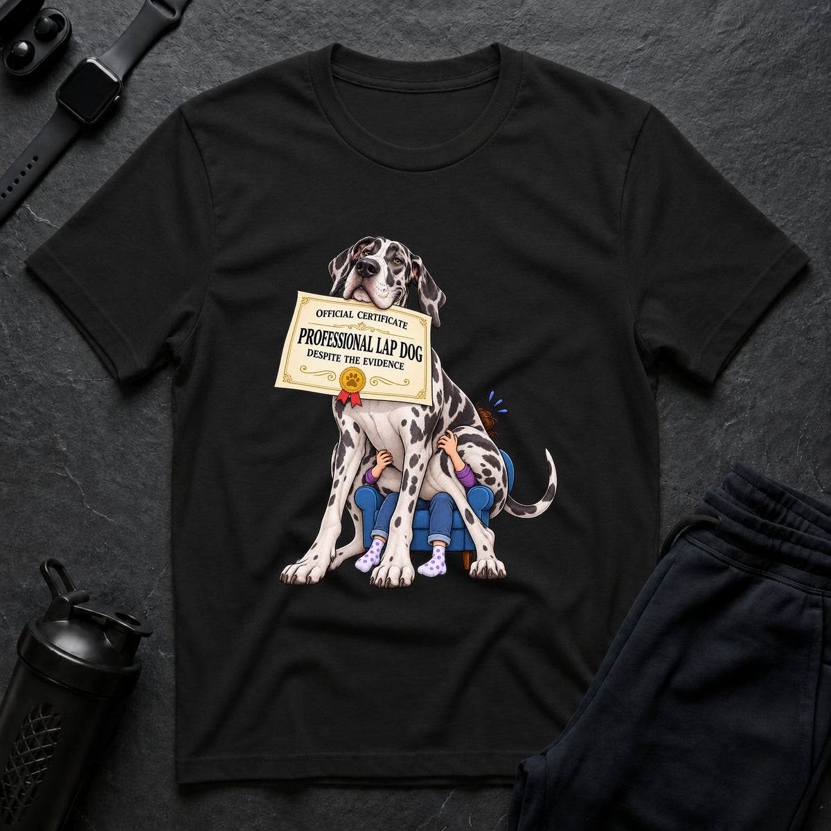 Professional Lap Dog – Great Dane T-Shirt