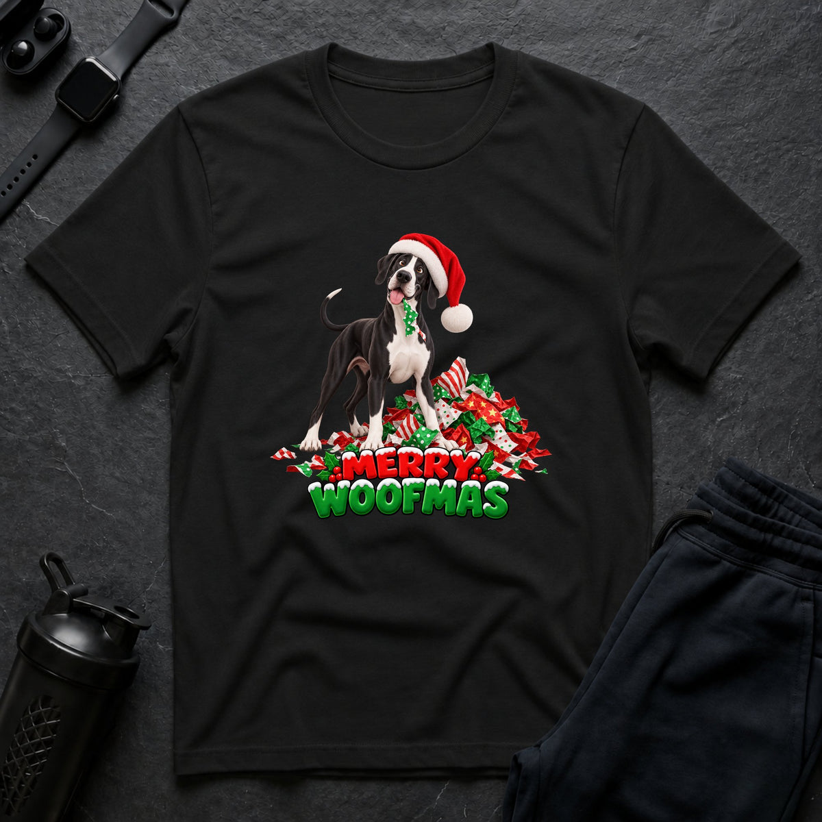 Merry Woofmas 7 – Great Dane T-Shirt design