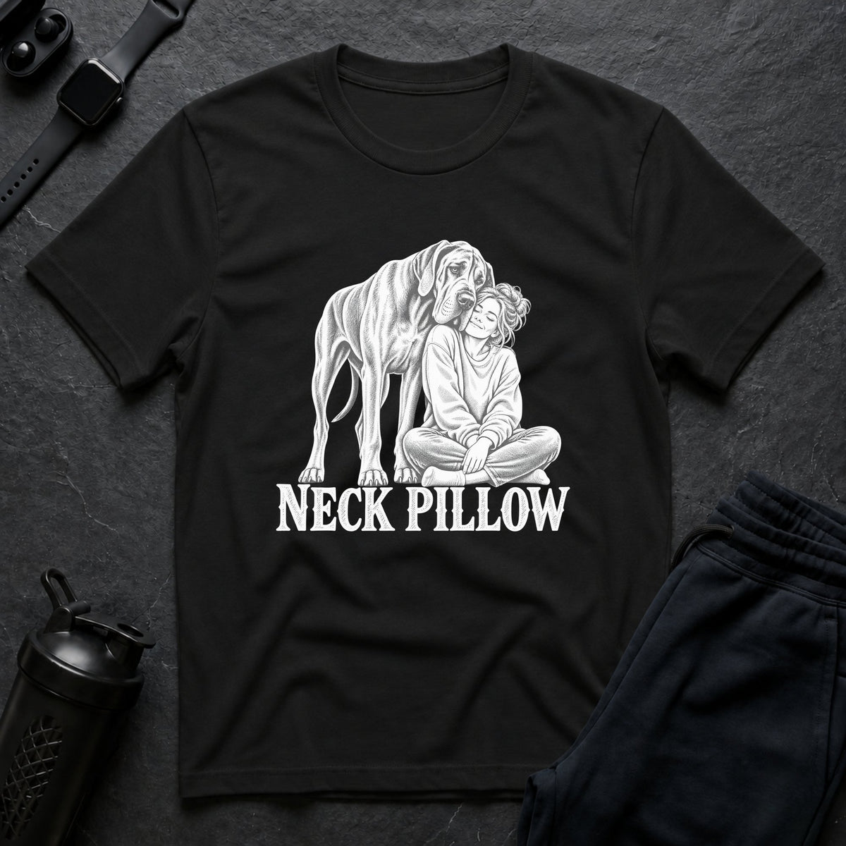 Neck Pillow – Great Dane T-Shirt design