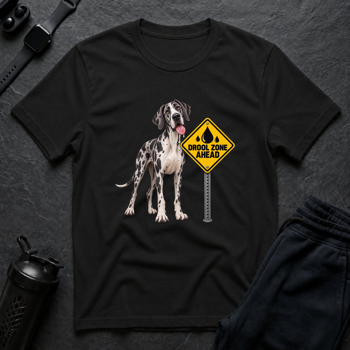 Drool Zone Ahead – Great Dane T-Shirt
