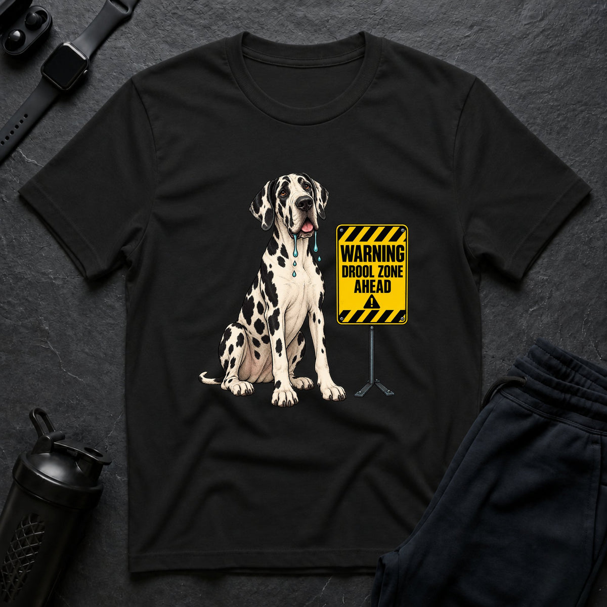 Drool Zone Warning – Great Dane T-Shirt