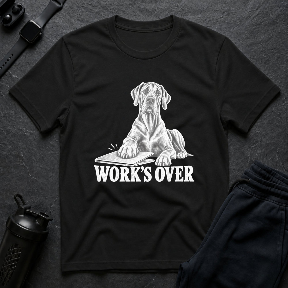 Work's Over – Great Dane T-Shirt design