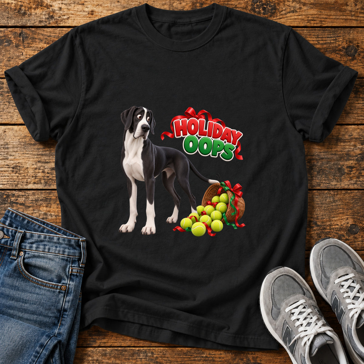 Holiday Oops Great Dane T-Shirt