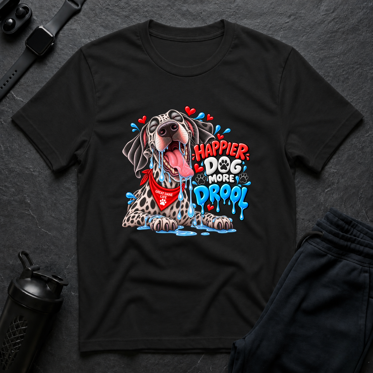 Happier Dog Drool – Great Dane T-Shirt