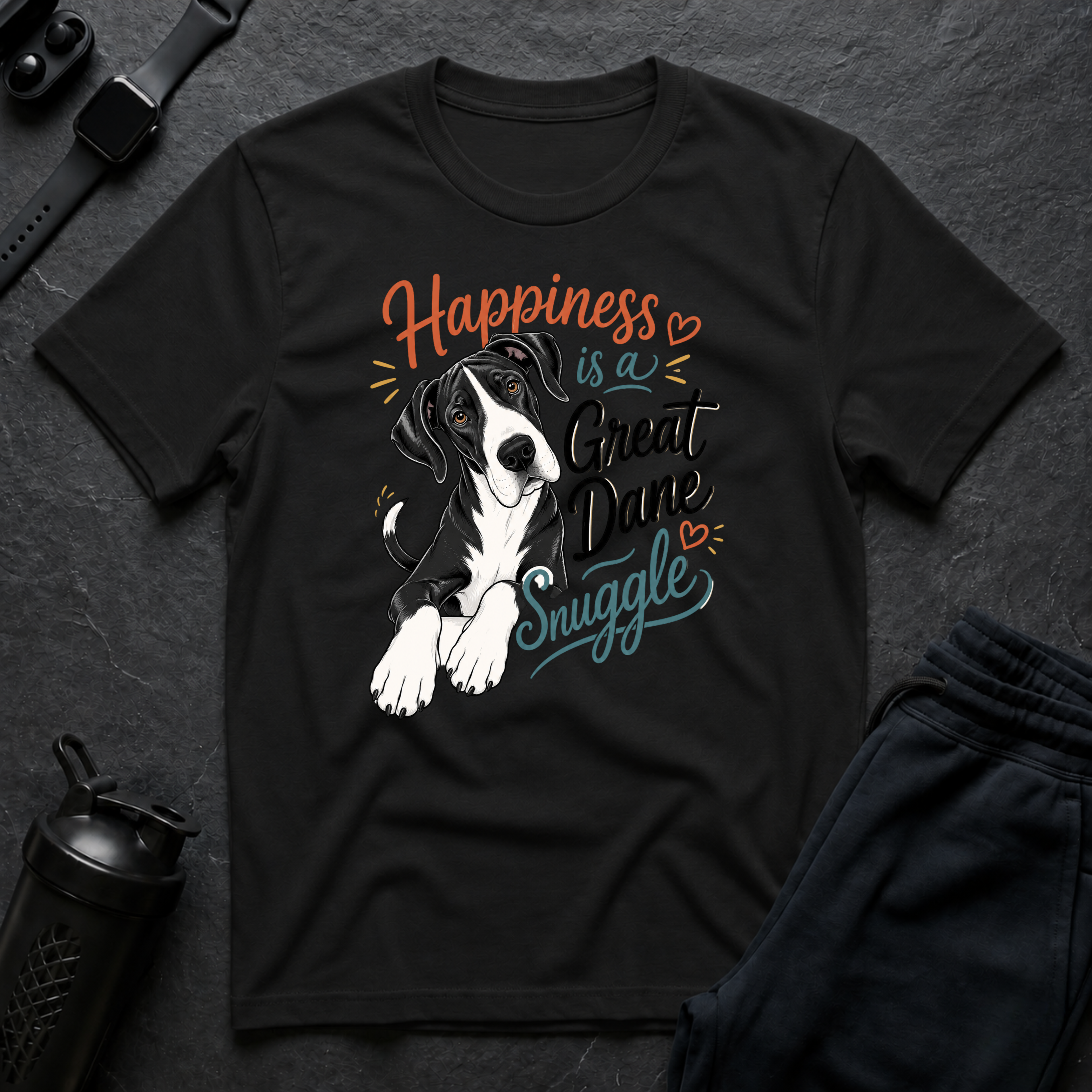 Happiness Great Dane Snuggle