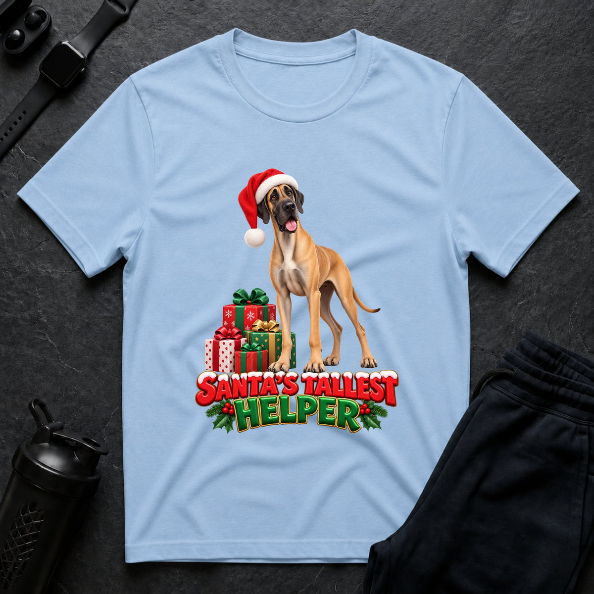 Jolly Canine Elf – Great Dane T-Shirt