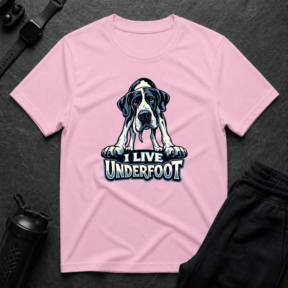 I Live Underfoot – Great Dane T-Shirt