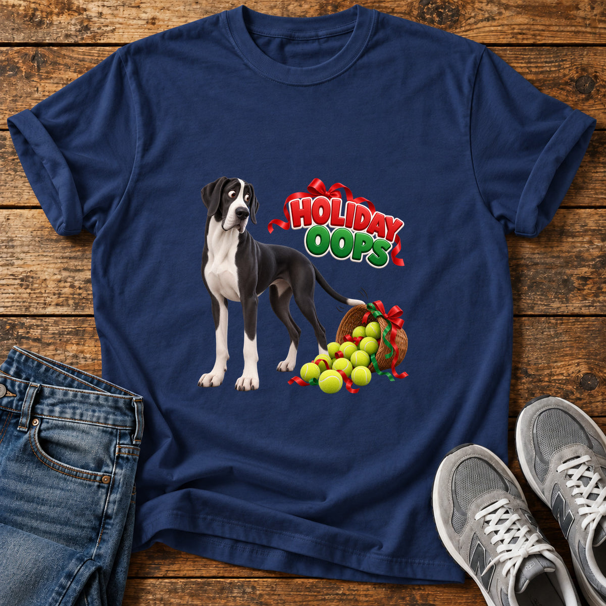 Holiday Oops Great Dane T-Shirt