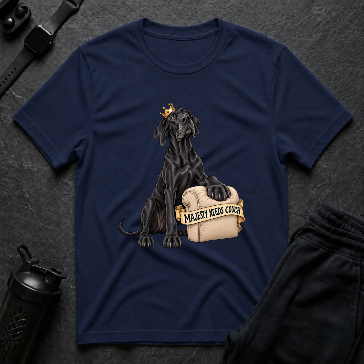 Majesty Needs Couch – Great Dane T-Shirt