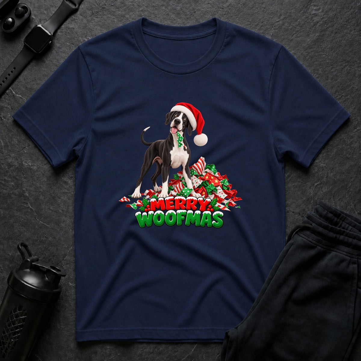 Merry Woofmas 8 – Great Dane T-Shirt