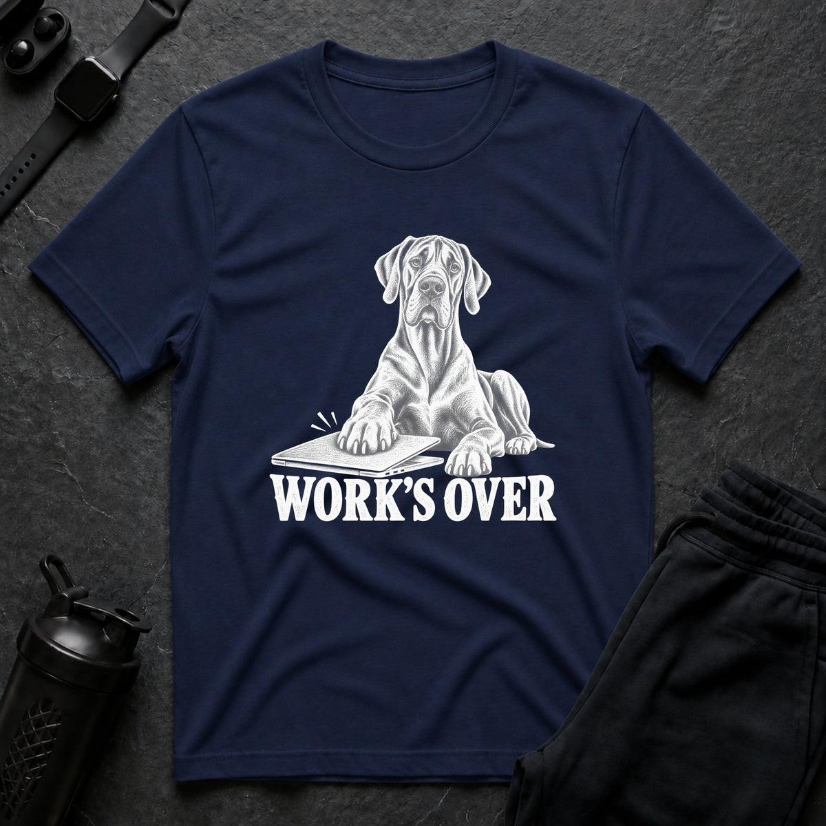 Work's Over – Great Dane T-Shirt