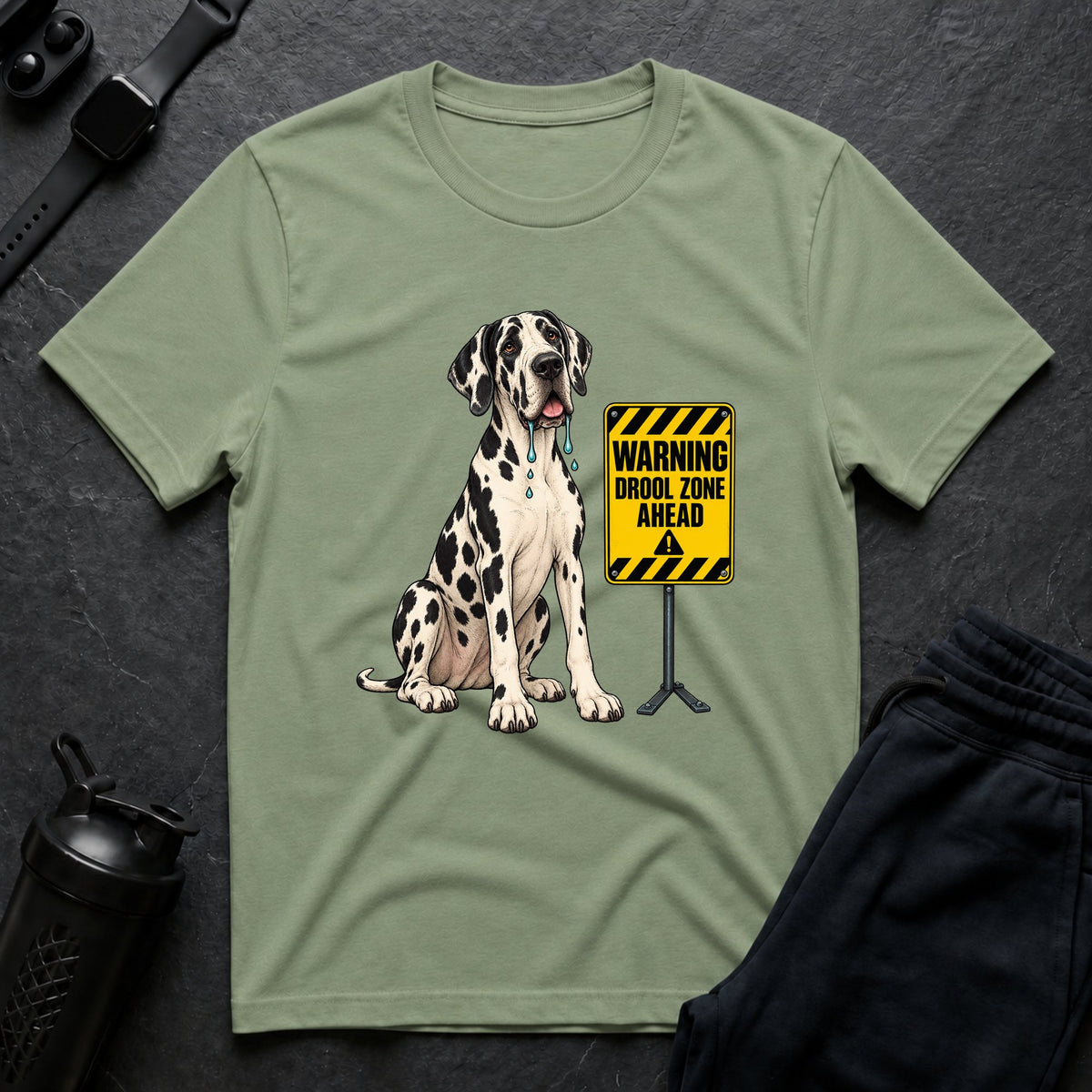 Drool Zone Warning – Great Dane T-Shirt