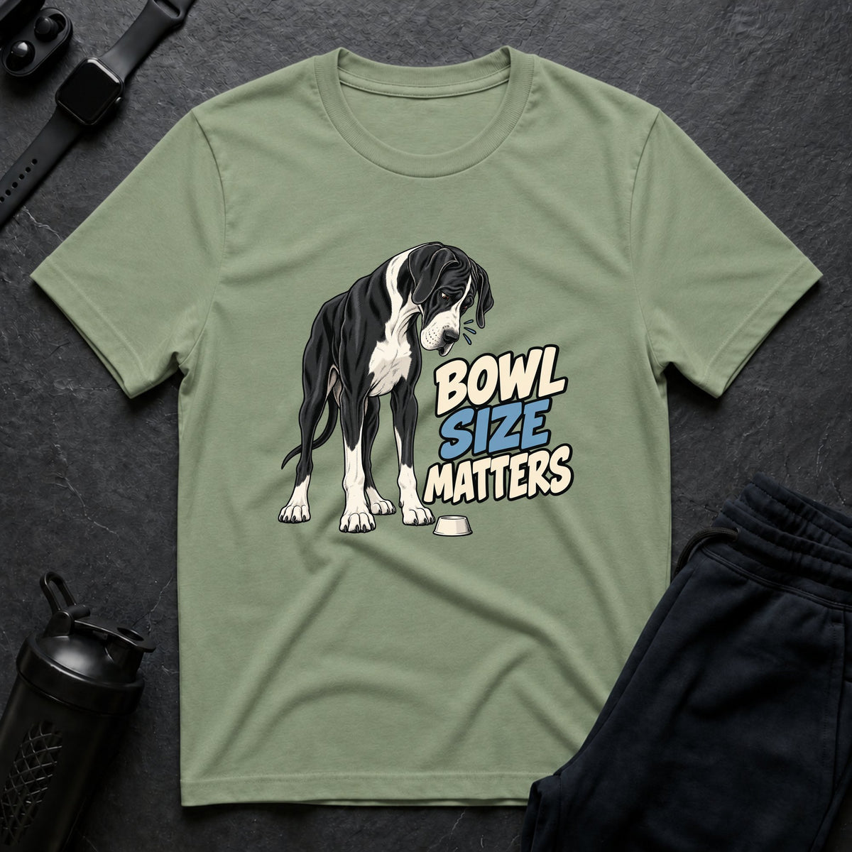 Bowl Size Matters – Great Dane T-Shirt