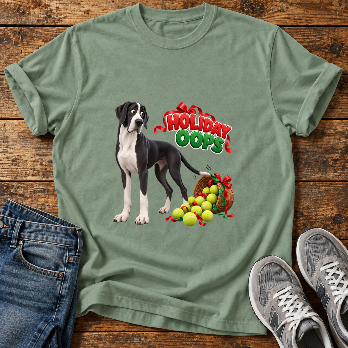 Holiday Oops Great Dane T-Shirt