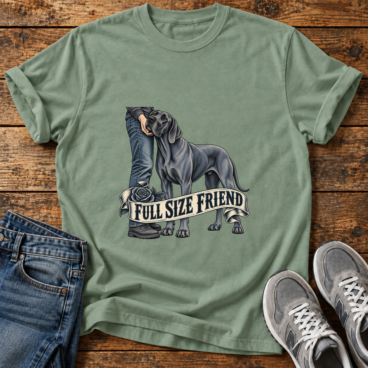 Full Size Friend Great Dane T-Shirt