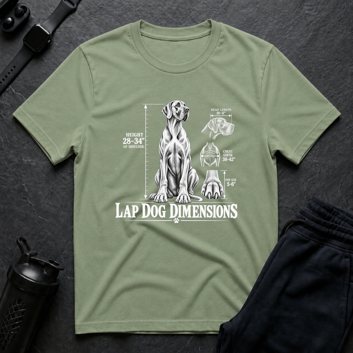 Lap Dog Dimensions – Great Dane T-Shirt