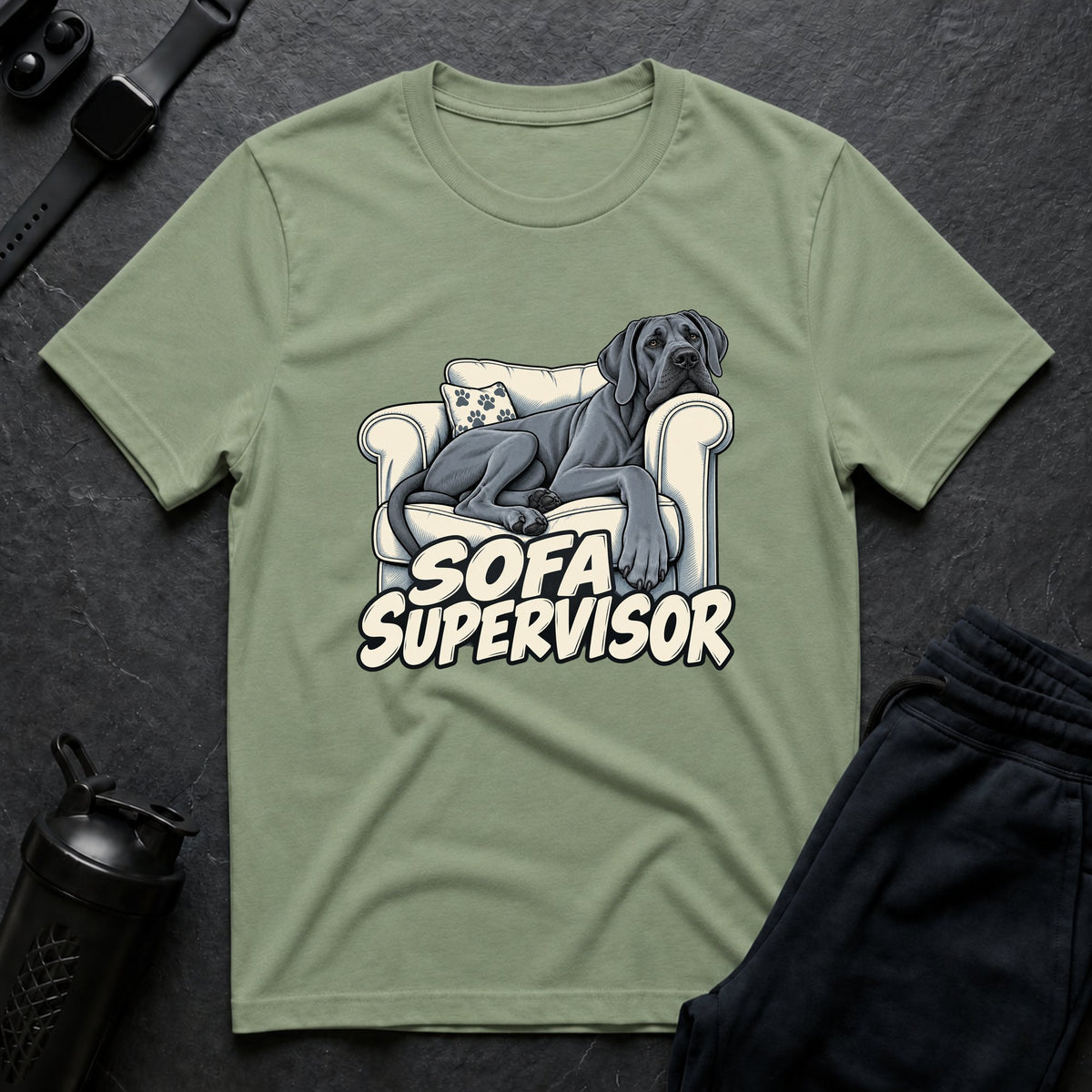 Sofa Supervisor – Great Dane T-Shirt