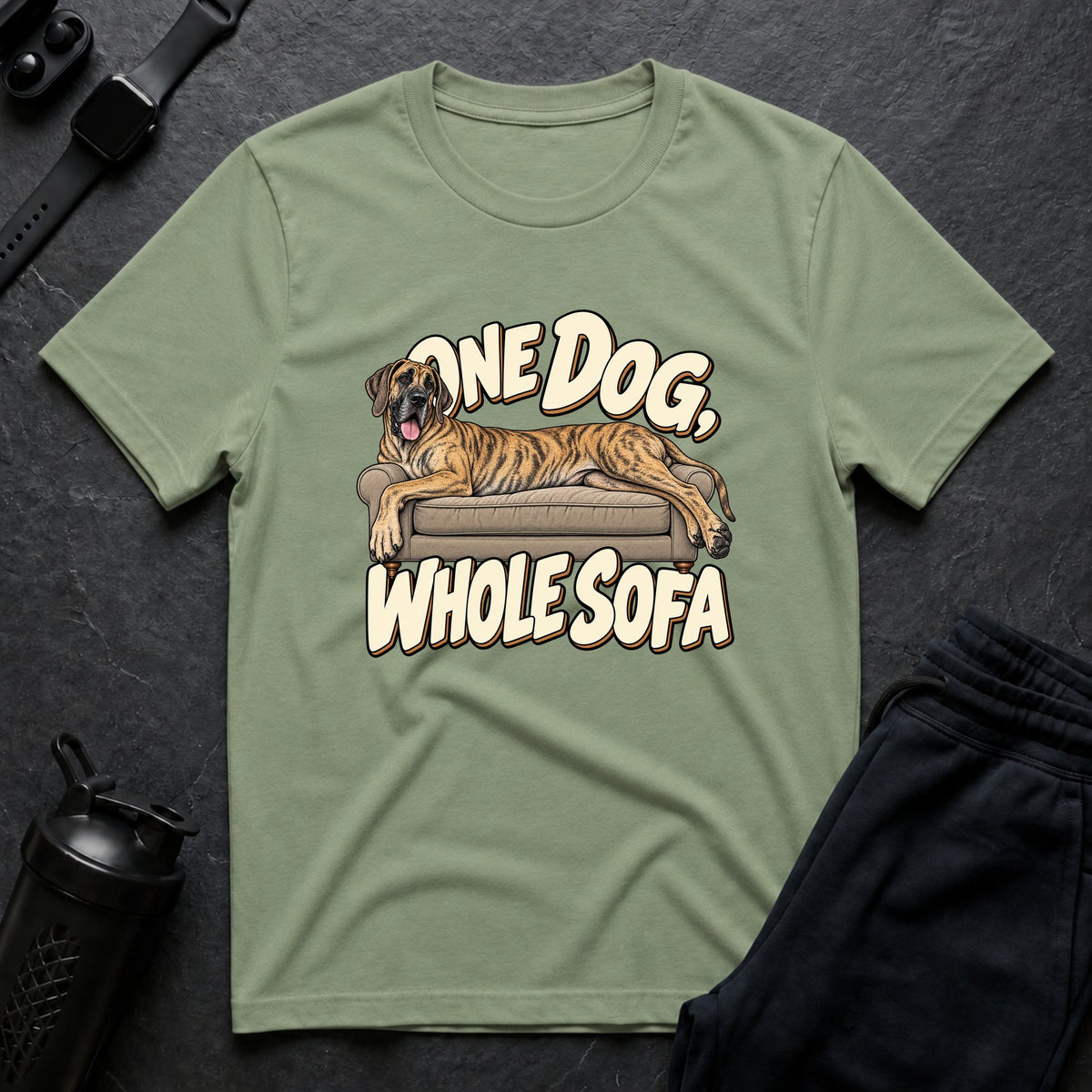 One Dog Sofa – Great Dane T-Shirt