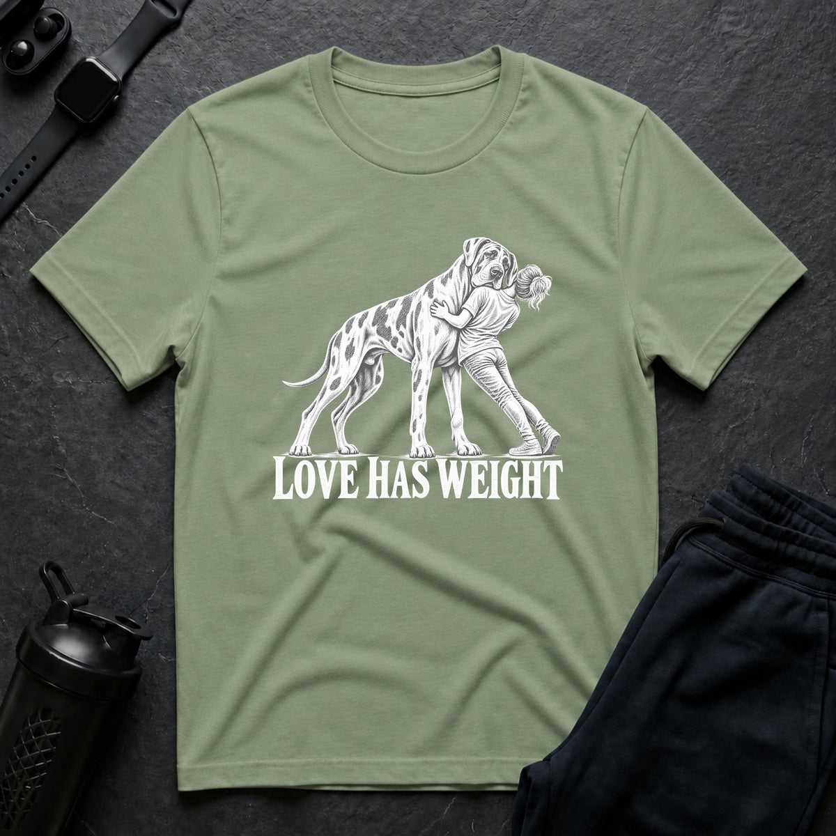 Love Has Weight – Great Dane T-Shirt