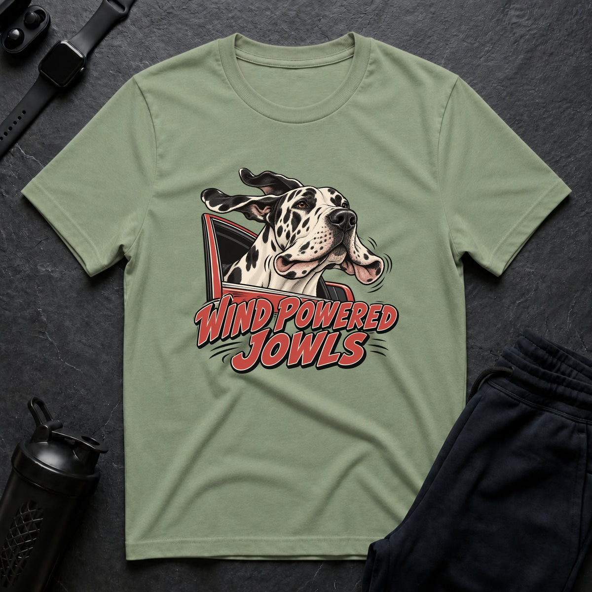 Wind Powered Jowls – Great Dane T-Shirt
