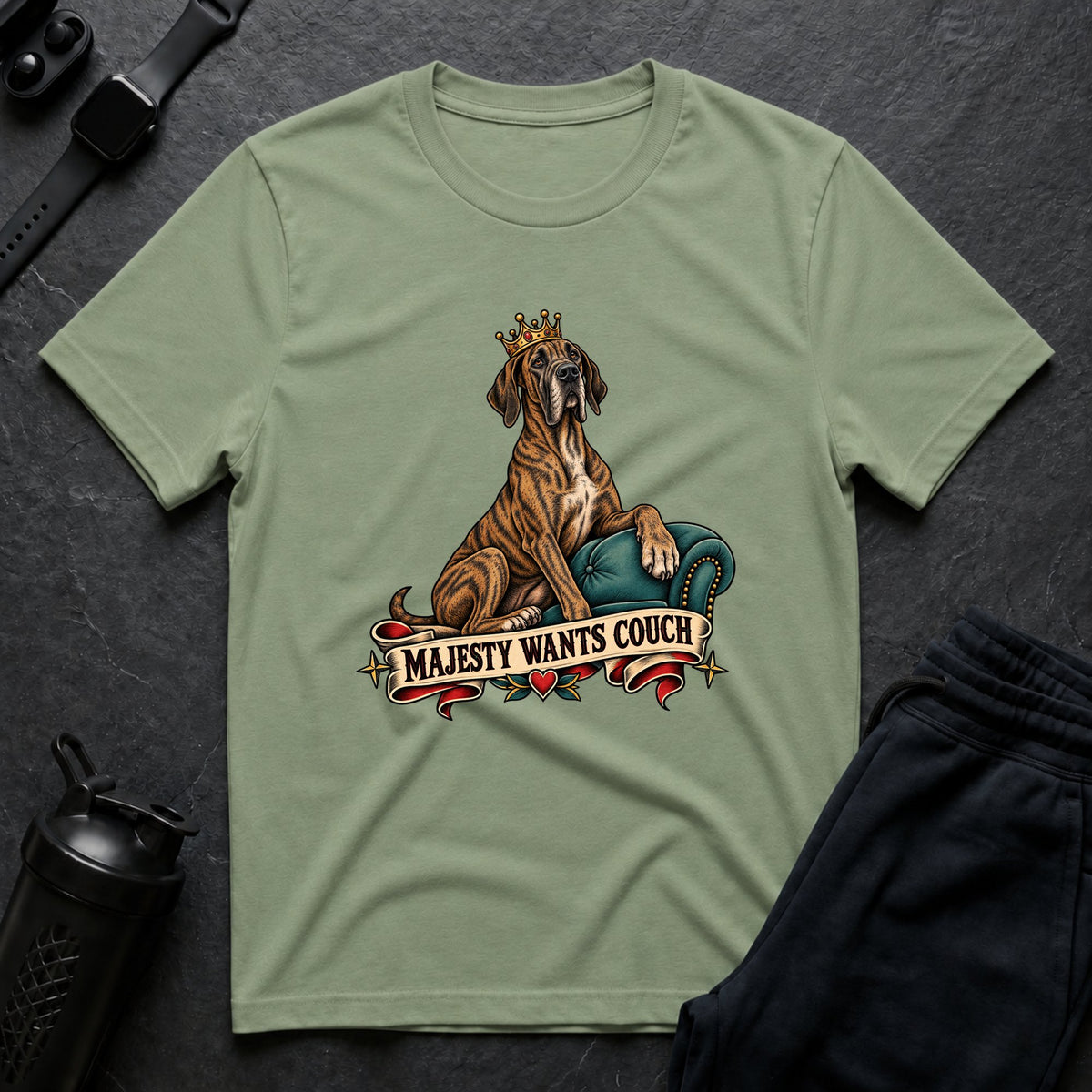 Majesty Wants Couch – Great Dane T-Shirt