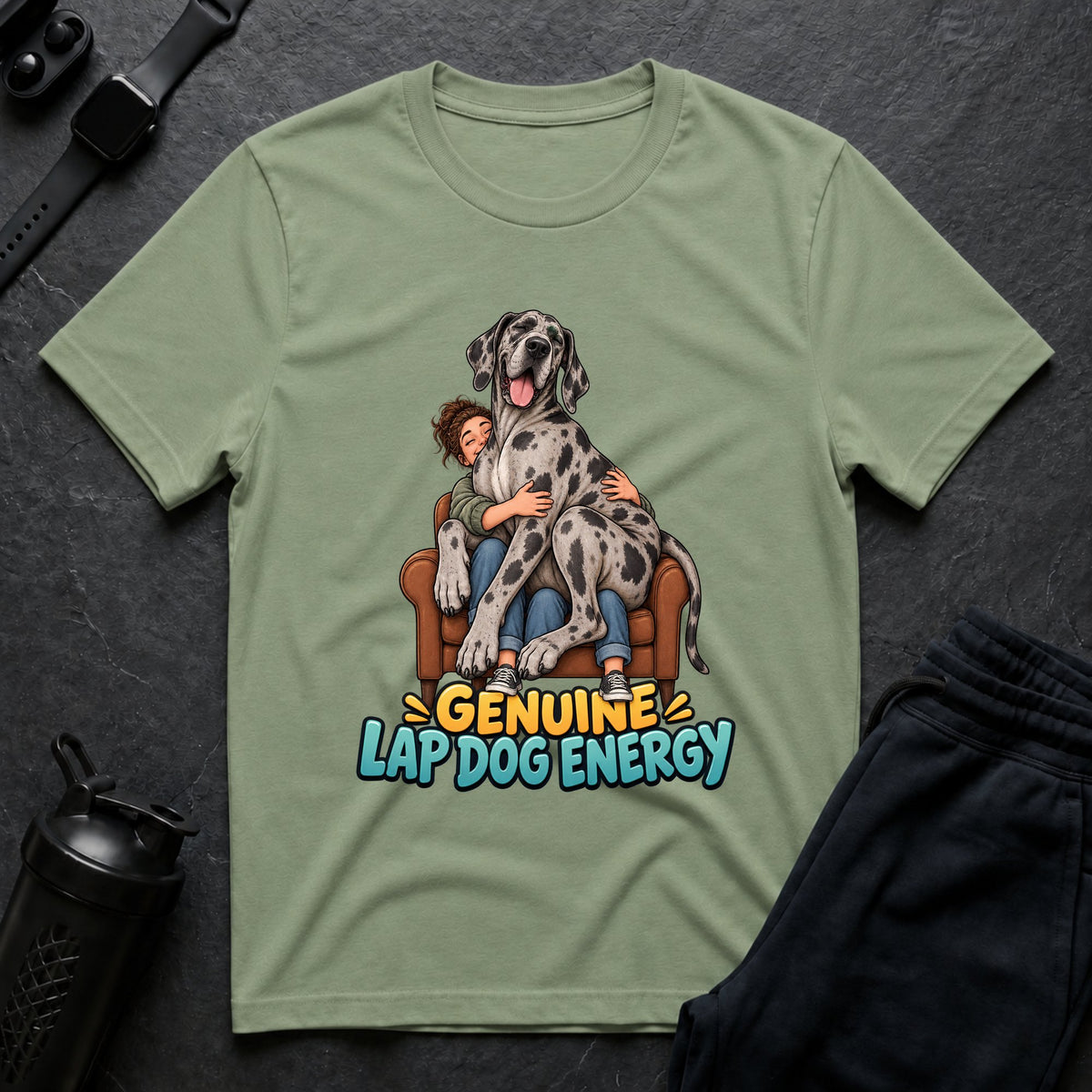 Genuine Lapdog Energy – Great Dane T-Shirt