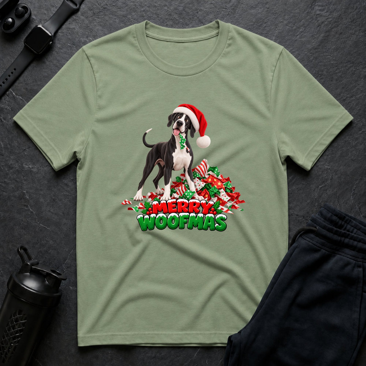 Merry Woofmas 7 – Great Dane T-Shirt