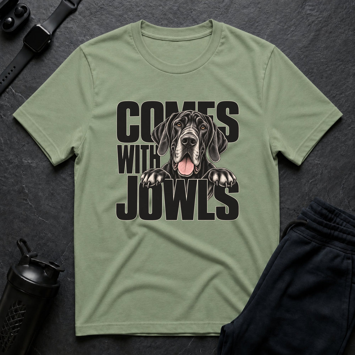 Comes With Jowls – Great Dane T-Shirt