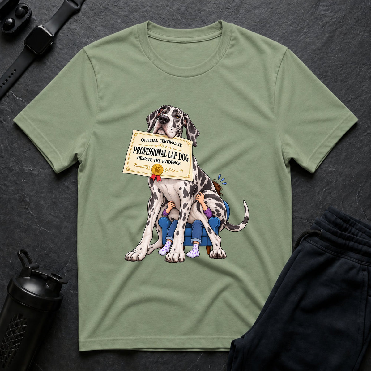Professional Lap Dog – Great Dane T-Shirt