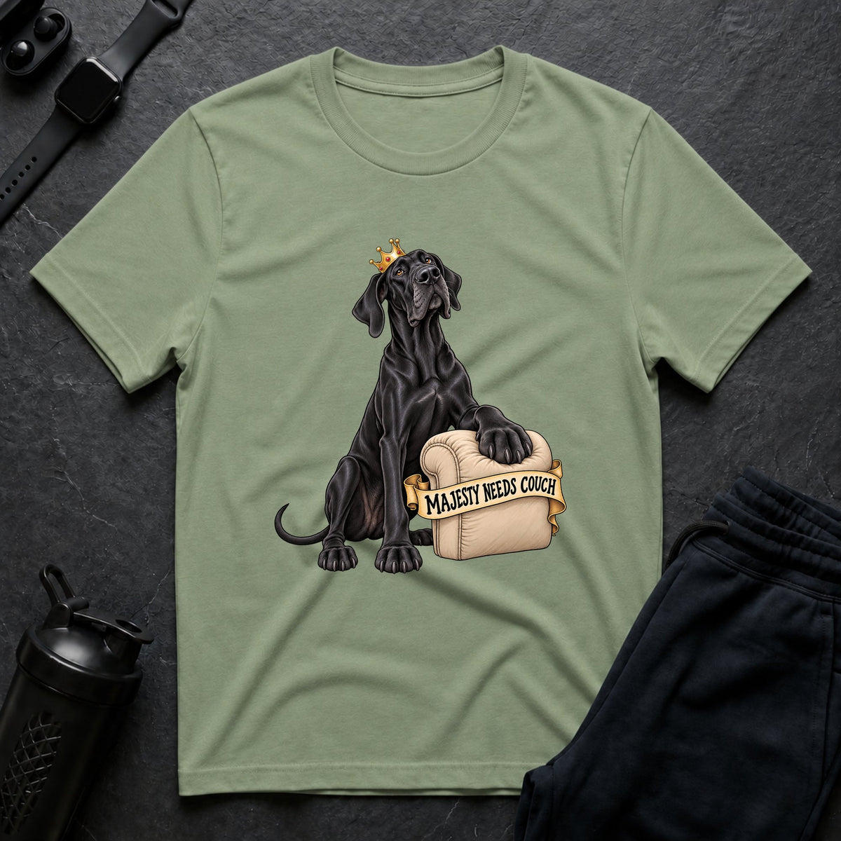Majesty Needs Couch – Great Dane T-Shirt