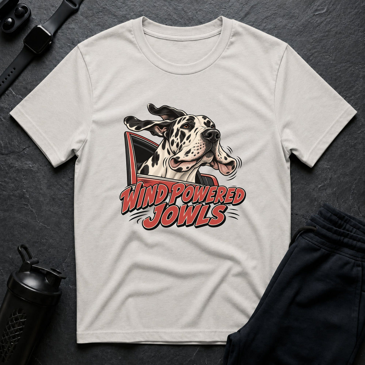 Wind Powered Jowls – Great Dane T-Shirt
