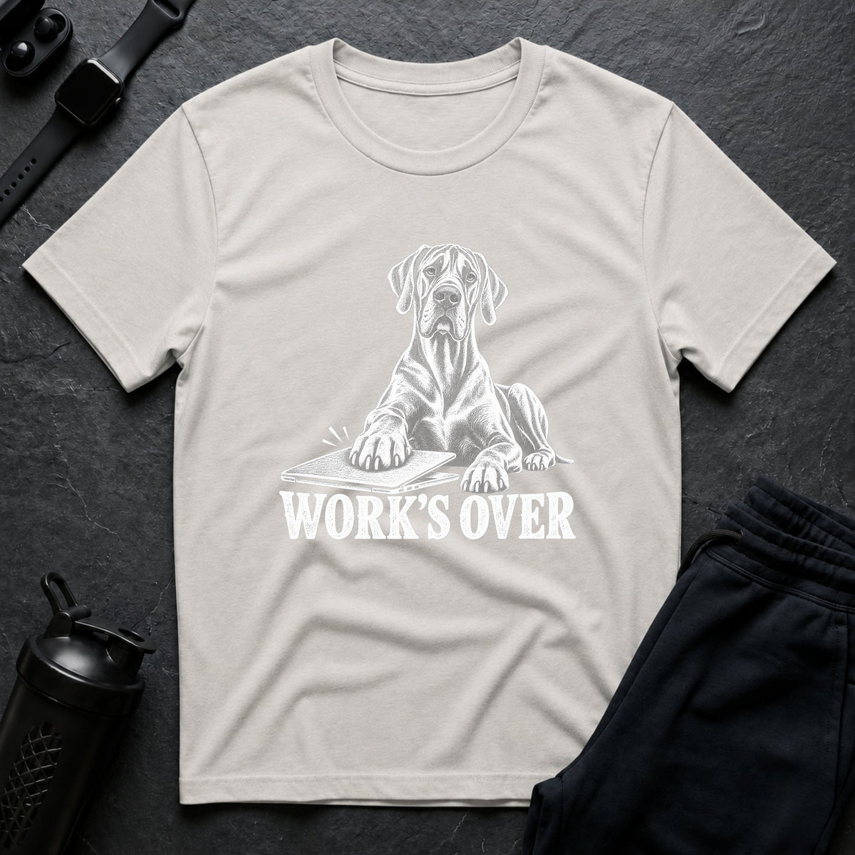 Work's Over – Great Dane T-Shirt