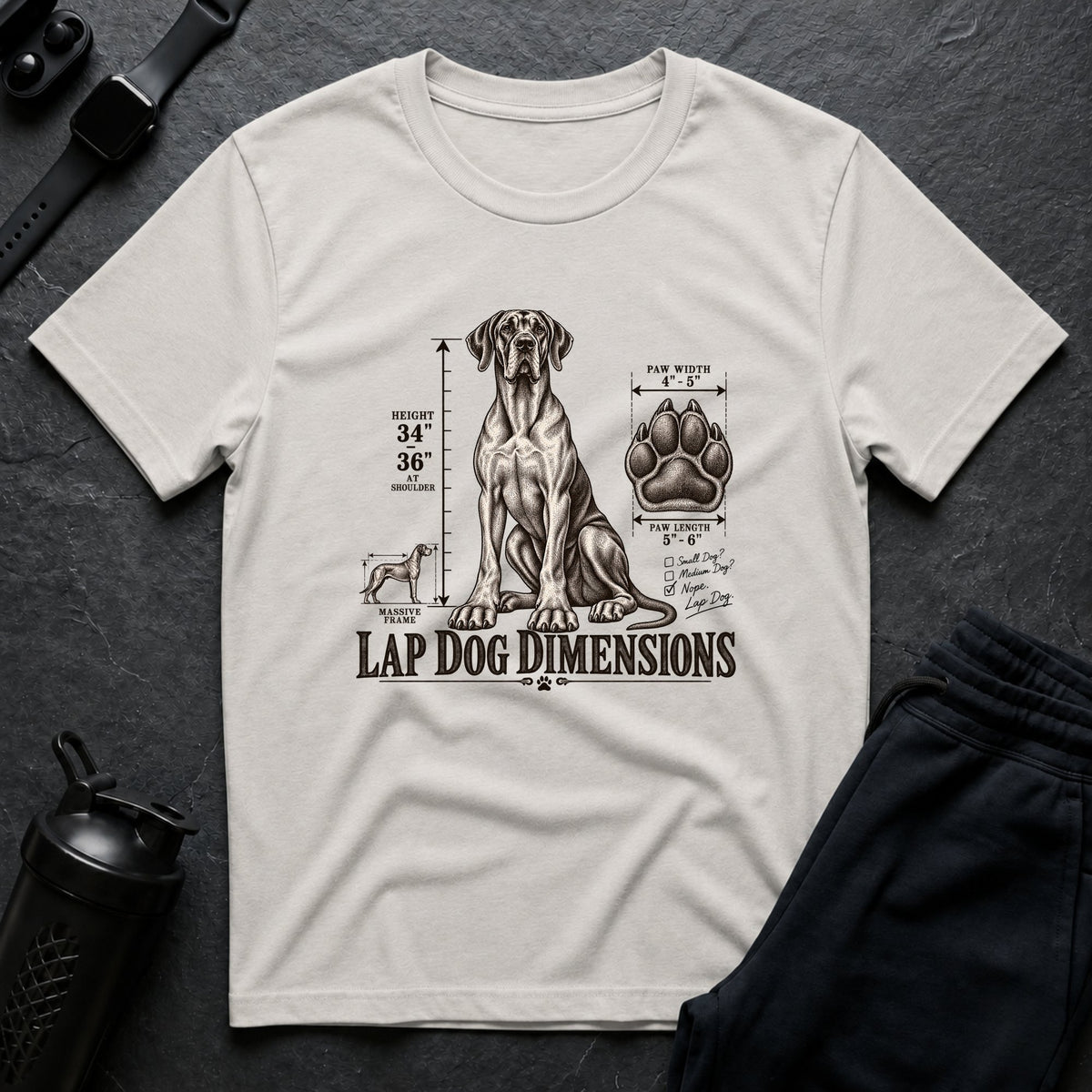 Lap Dog Dimensions – Great Dane T-Shirt