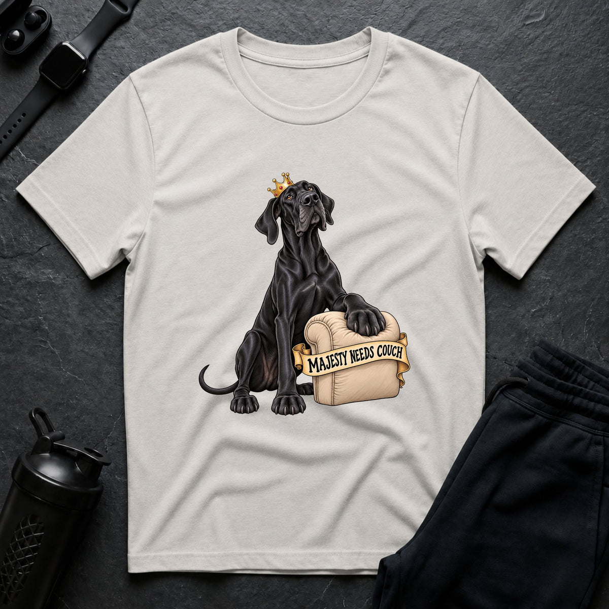 Majesty Needs Couch – Great Dane T-Shirt