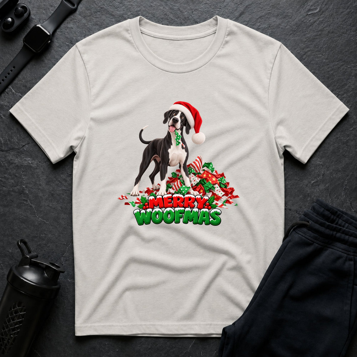 Merry Woofmas 8 – Great Dane T-Shirt