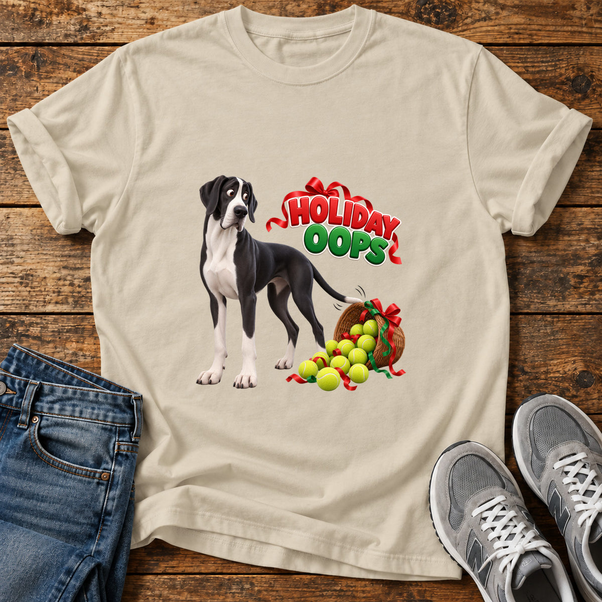 Holiday Oops Great Dane T-Shirt
