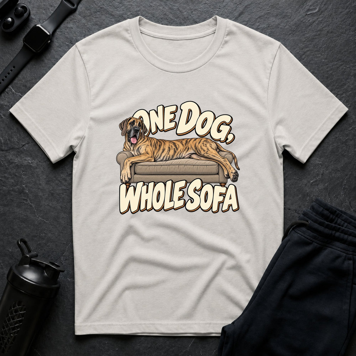 One Dog Sofa – Great Dane T-Shirt